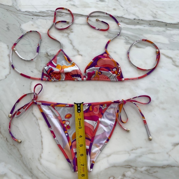 EMILIO PUCCI PINK MULTI BIKINI SIZE IT 42 / US 8 - Picture 11 of 16